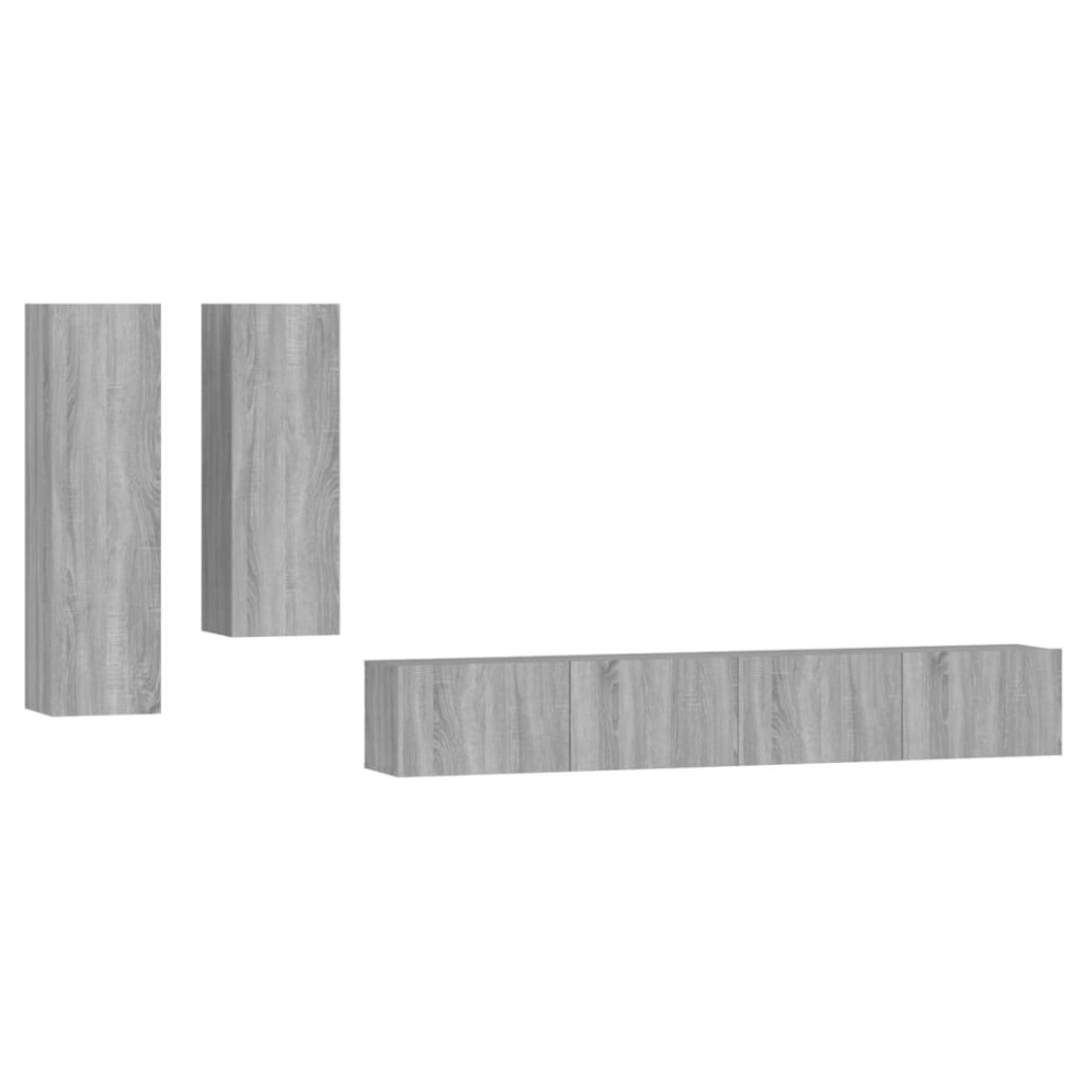 Vidaxl ( Sonoma) Tv Cabinet Set 4 Piece Engineered Wood Multi Colours 100/80X30x30 Cm Grey