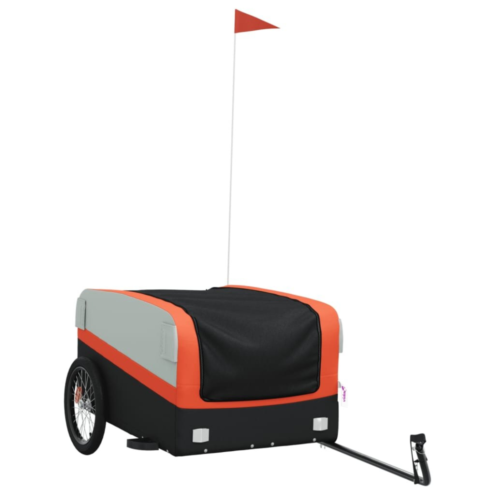 Vidaxl (, 137 X 69 X 59 Cm) Bike Cargo Trailer Bike Cart Bicycle Cargo Trailer Bike Wagon Iron Orange
