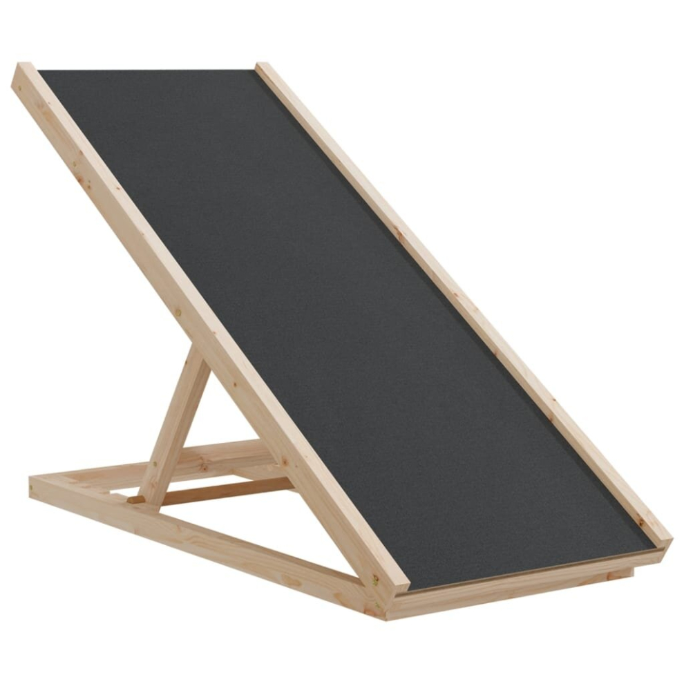Vidaxl Dog Ramp Adjustable Height Pet Ramp Dog Pet Step Grey Solid Wood Fir