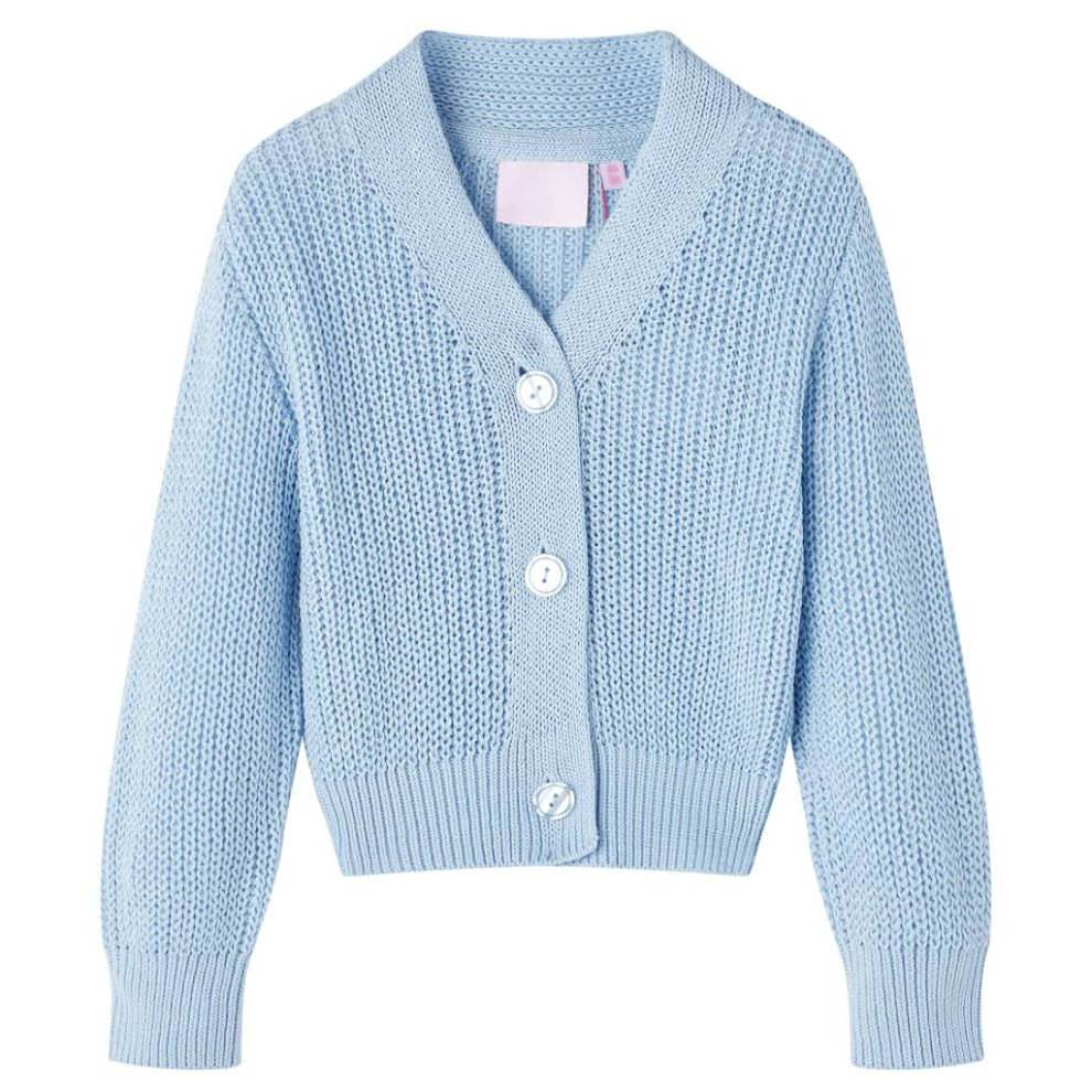 (116) Kids' Cardigan Long Sleeve Coats Toddler Children Knit Sweater Knitted Blue