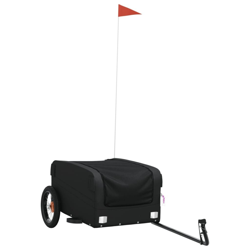 Vidaxl (Black, 122 X 52.5 X 42.5 Cm) Bike Cargo Trailer Bike Cart Bicycle Cargo Trailer Bike Wagon Iron