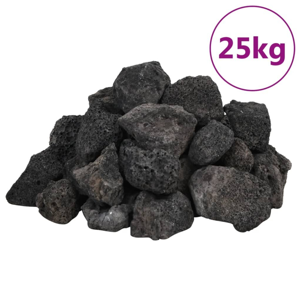 (black, 3-5 cm (25 kg)) vidaXL Volcanic Rocks Lava Accent Rocks Aquarium Base Lava Stones Beads 25 kg