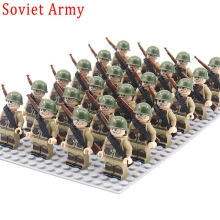 (D260) WW2 24pcs/Lot Military Soldiers Building Blocks Set Weapons Soviet US UK France Army Action Figures Bricks Toys Kids Gifts