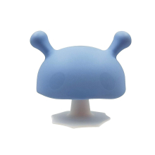 Mushroom Silicone Milky Skin Soothing Pacifier Teether For 0-6 Months Baby, Light Blue