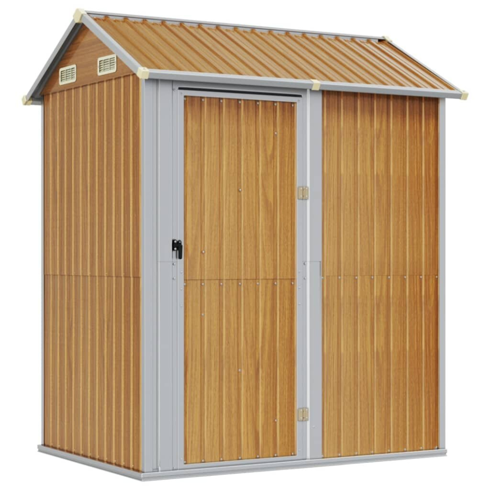 (light brown) vidaXL Garden Shed Outdoor Storage Shed Patio Yard Tool Shed Galvanised Steel