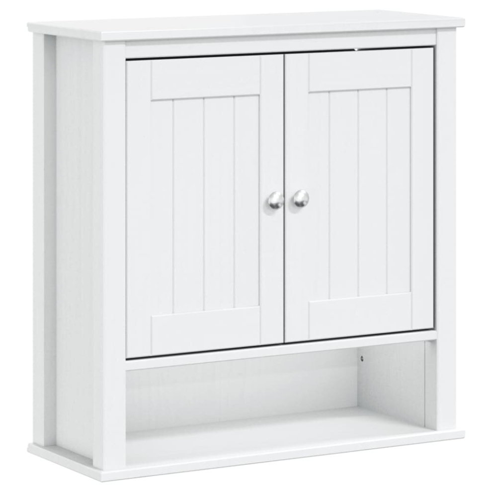 Vidaxl (White, 69.5 X 27 X 71.5 Cm) Bathroom Wall Cabinet Wall Vanity Unit Storage Cupboard Berg Solid Wood