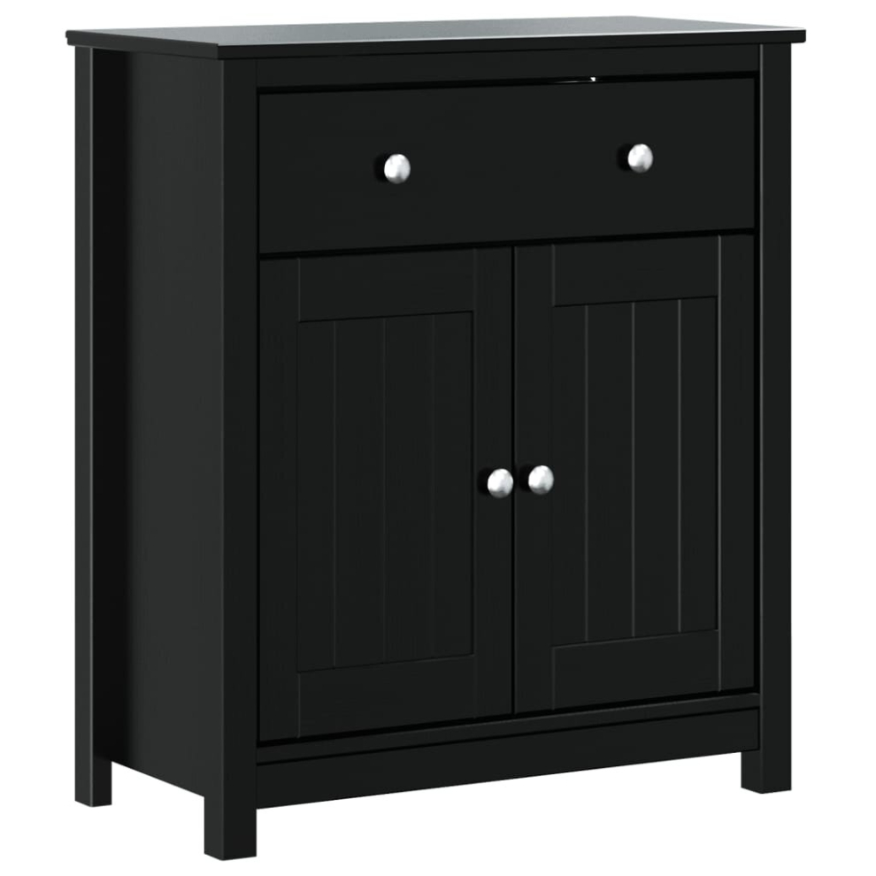 Vidaxl (Black, 69.5 X 34 X 80 Cm) Bathroom Cabinet Storage Cupboard Vanity Unit Berg Solid Wood Pine