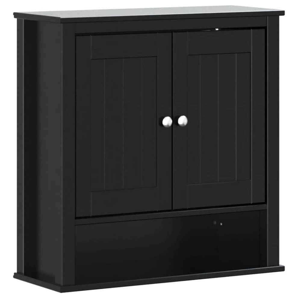 Vidaxl (Black, 69.5 X 27 X 71.5 Cm) Bathroom Wall Cabinet Wall Vanity Unit Storage Cupboard Berg Solid Wood