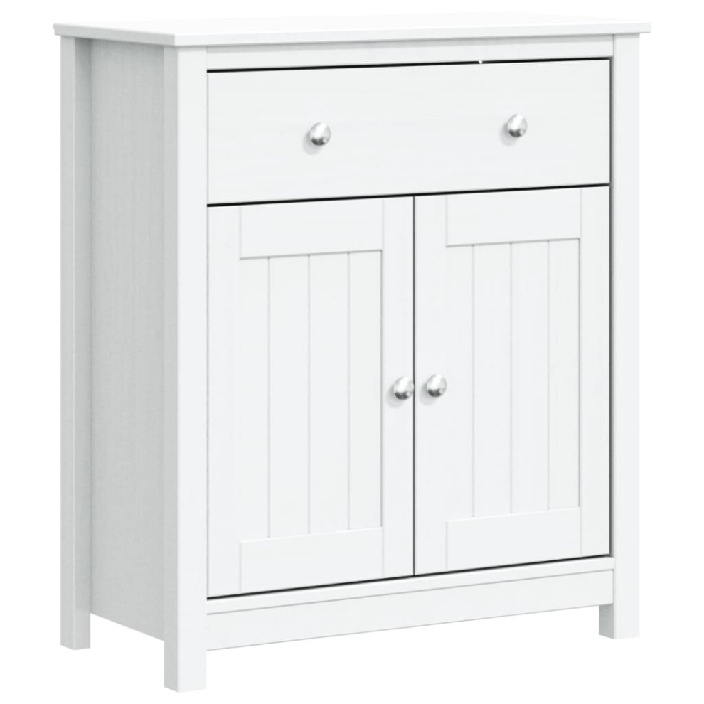 (white, 69.5 X 34 X 80 cm) vidaXL Bathroom Cabinet Storage Cupboard Chest BERG White Solid Wood Pine