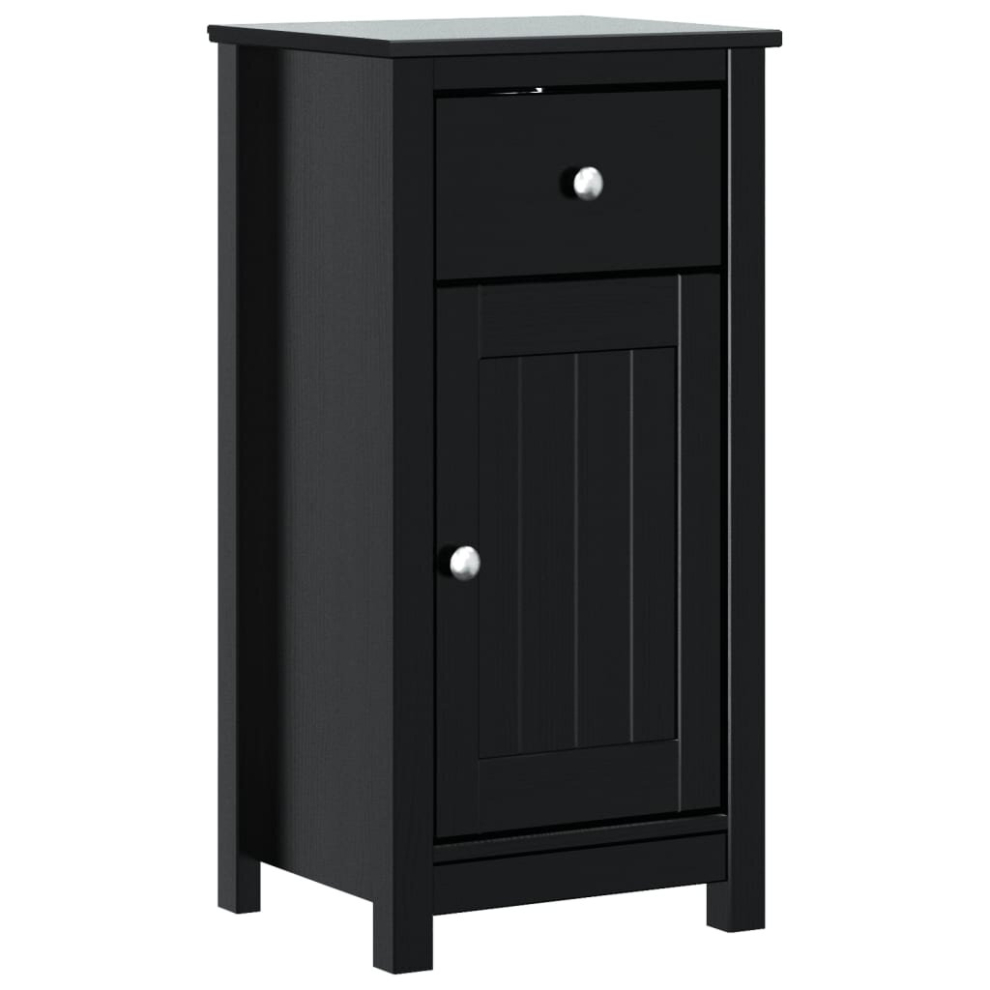 Vidaxl (Black, 40 X 34 X 80 Cm) Bathroom Cabinet Storage Cupboard Vanity Unit Berg Solid Wood Pine