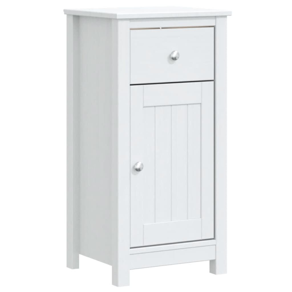 Vidaxl (White, 40 X 34 X 80 Cm) Bathroom Cabinet Storage Cupboard Vanity Unit Berg Solid Wood Pine