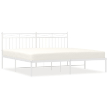 (white, 183x213 cm/with headboard) vidaXL Metal Bed Frame Home Bedroom Bed Base Mattress Foundation Bedstead