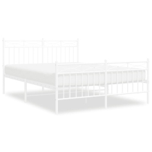 (white, 140x190 cm/with headboard & footboard) vidaXL Metal Bed Frame Home Bedroom Bed Base Mattress Foundation Bedstead