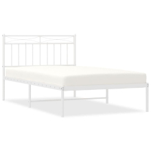 (white, 107x203 cm/with headboard) vidaXL Metal Bed Frame Home Bedroom Bed Base Mattress Foundation Bedstead
