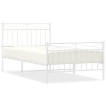 (white, 100x190 cm/with headboard & footboard) vidaXL Metal Bed Frame Home Bedroom Bed Base Mattress Foundation Bedstead