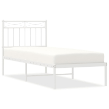 (white, 75x190 cm/with headboard) vidaXL Metal Bed Frame Home Bedroom Bed Base Mattress Foundation Bedstead
