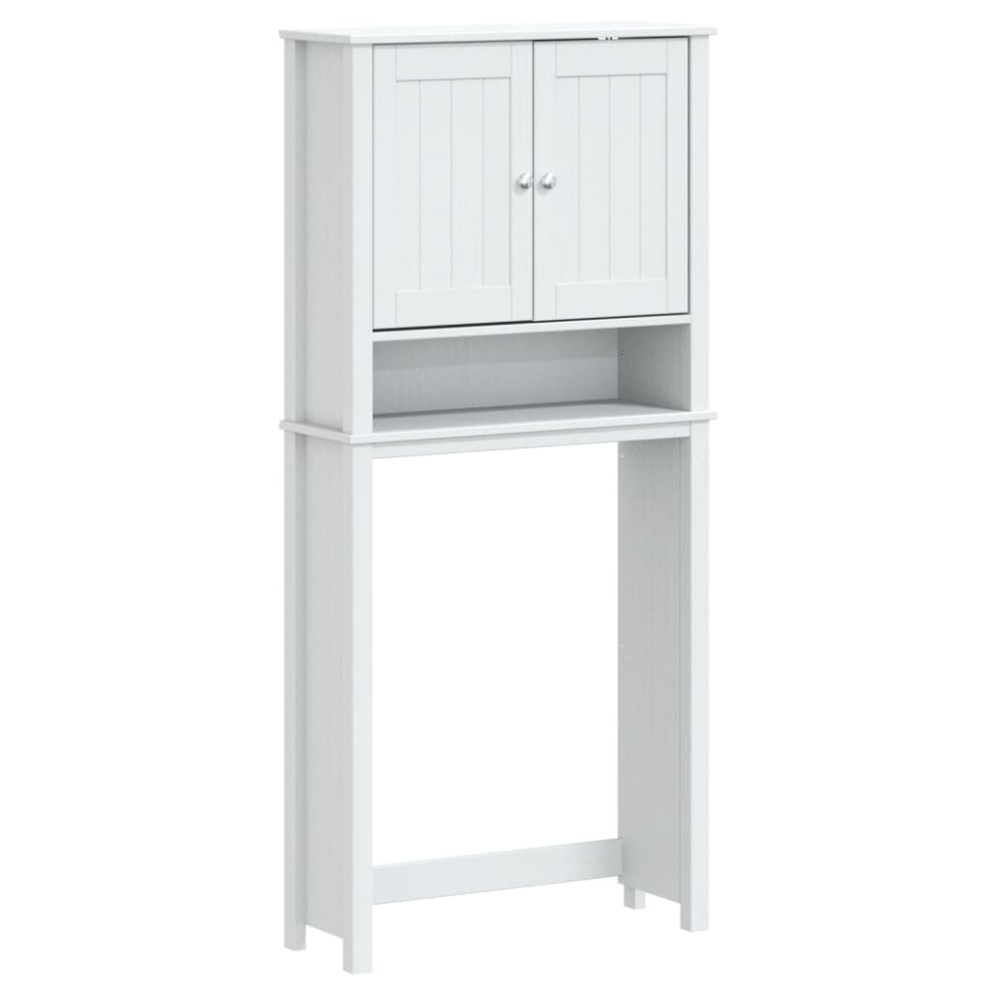 (white, 76 x 27 x 164.5 cm) vidaXL Over-the-Toilet Storage Bathroom Shelf Cabinet BERG White Solid Wood