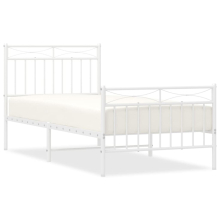 (white, 90x200 cm/with headboard & footboard) vidaXL Metal Bed Frame Home Bedroom Bed Base Mattress Foundation Bedstead