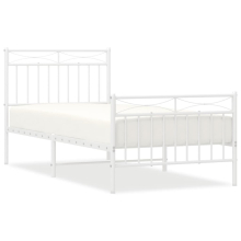 (white, 90x190 cm/with headboard & footboard) vidaXL Metal Bed Frame Home Bedroom Bed Base Mattress Foundation Bedstead