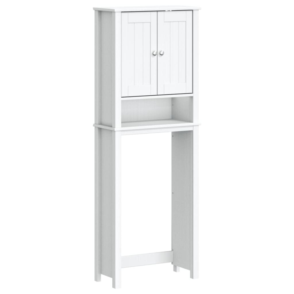 (white, 60 x 27 x 164.5 cm) vidaXL Over-the-Toilet Storage Bathroom Shelf Cabinet BERG White Solid Wood