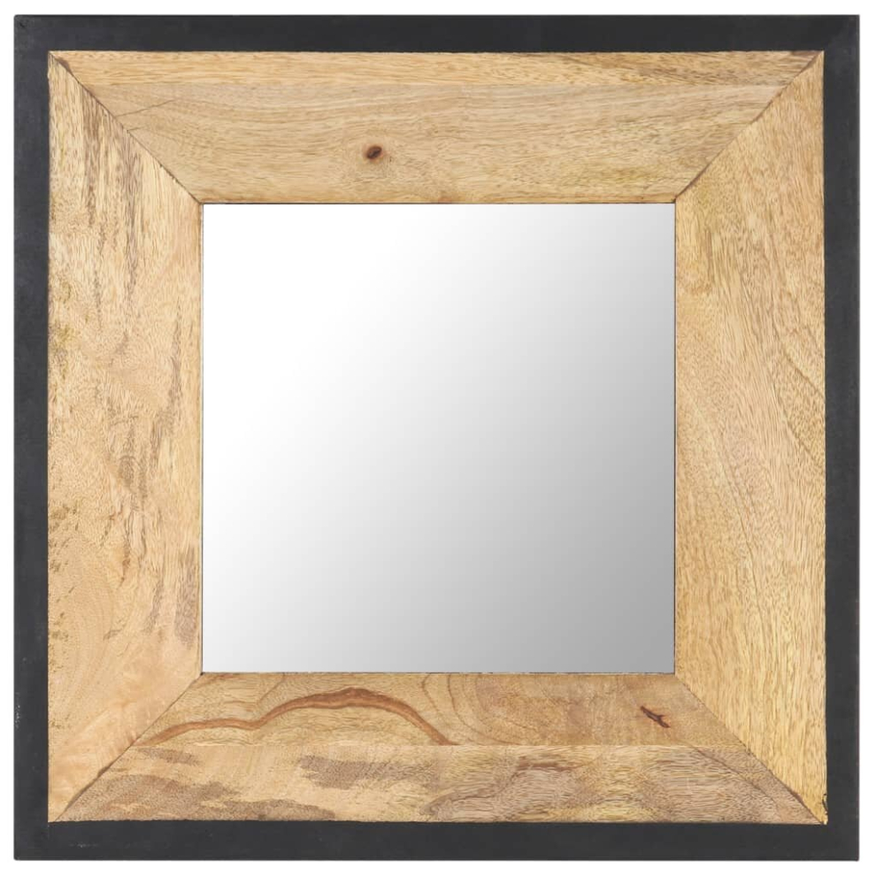 vidaXL Solid Mango Wood Mirror 50x50 cm Home Decor Wall Mounted Makeup Mirror