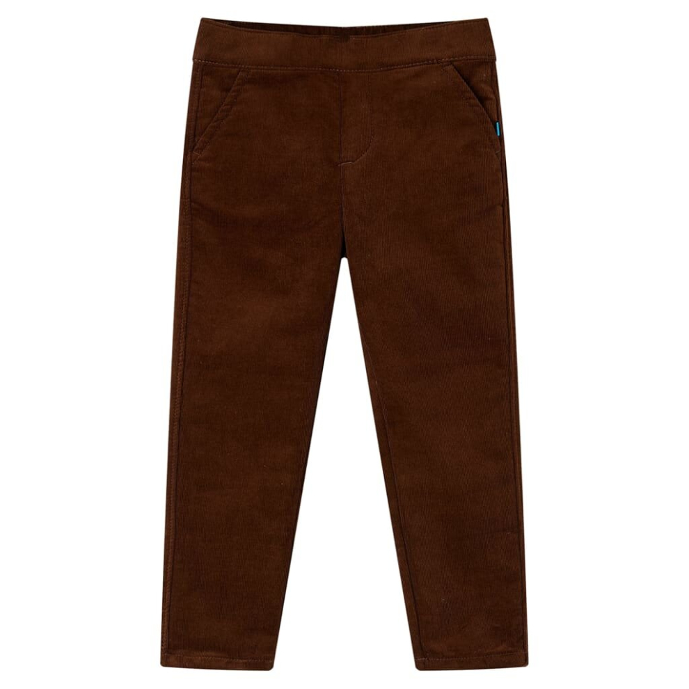 Vidaxl (Cognac, 128) Kids' Pants Toddler Trousers School Children's Pants With Pockets Kids Clothes