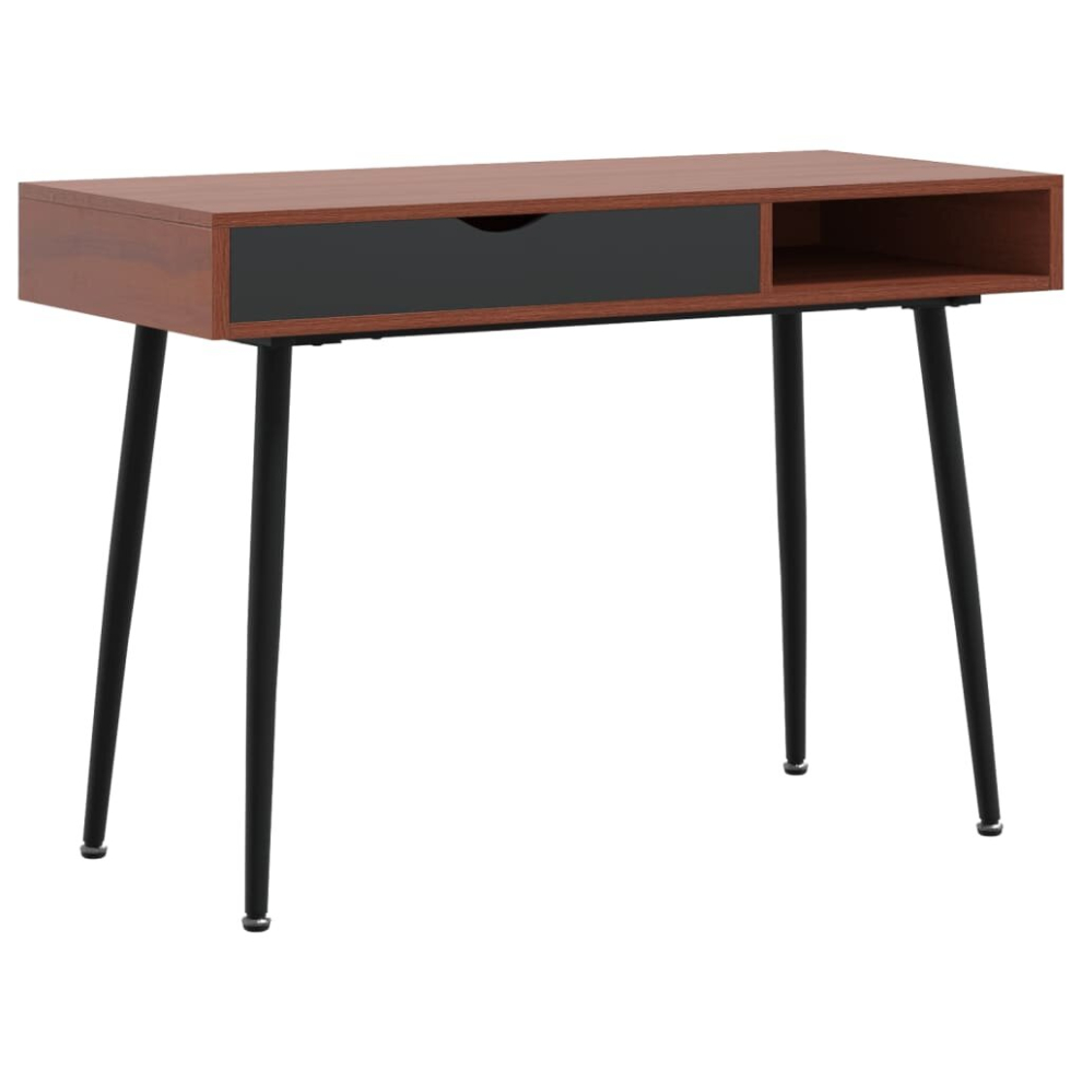 vidaXL Computer Desk with Drawer Office Standing Desk Brown Engineered Wood