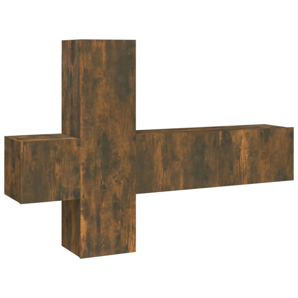 Vidaxl (Smoked Oak) Tv Cabinet Set Engineered Wood Media Unit Multi Colours/Sizes 3/5 Piece
