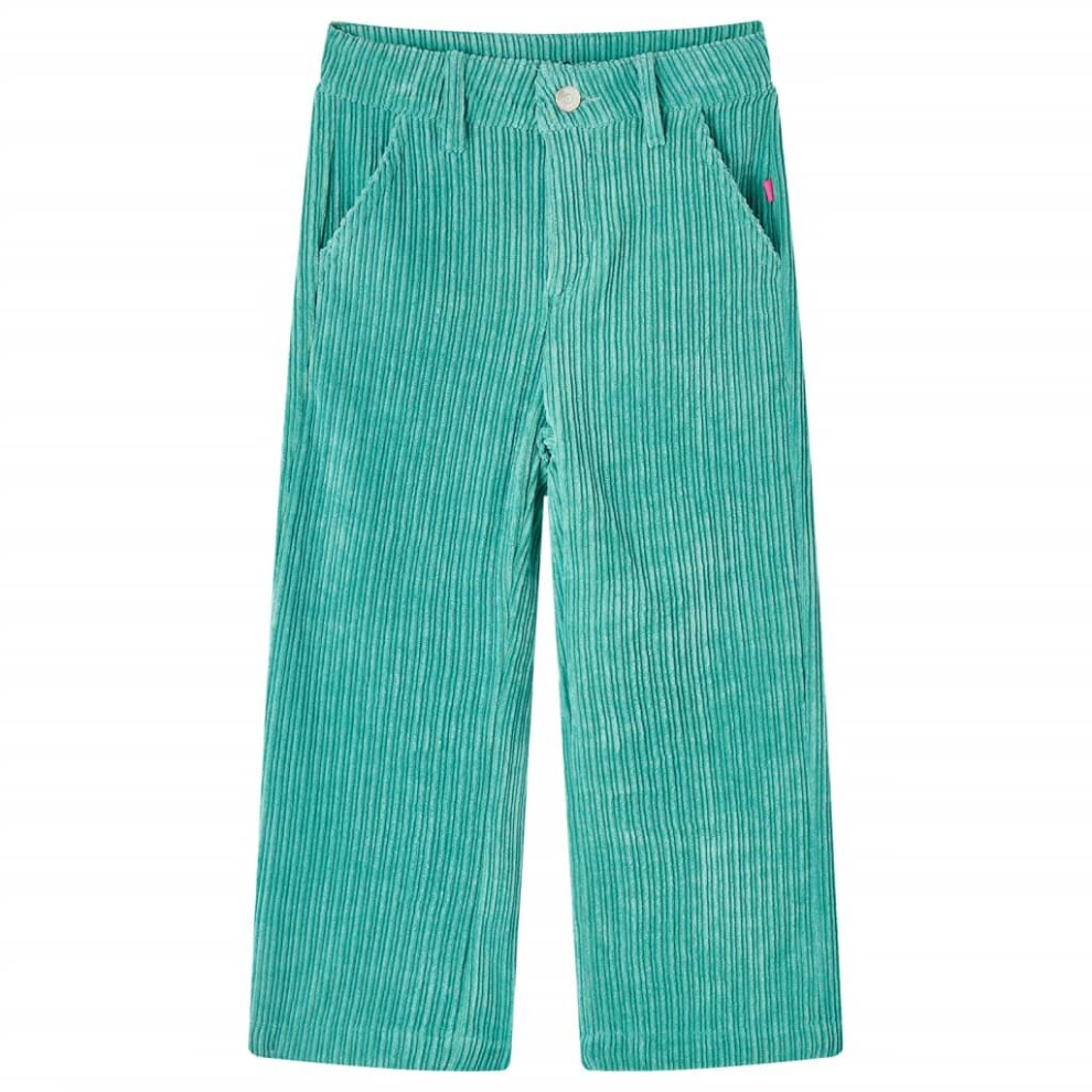 (116) Kids' Pants Toddler Trousers Pants with Pockets Clothes Corduroy Mint Green