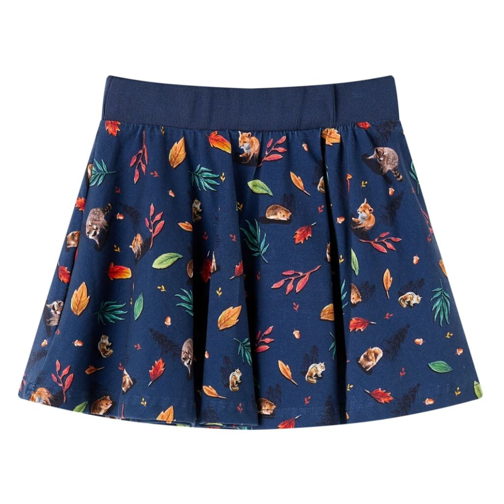 (92) Kids' Skirt Children's Skater Skirt Children Short Skirt Animals Print Navy