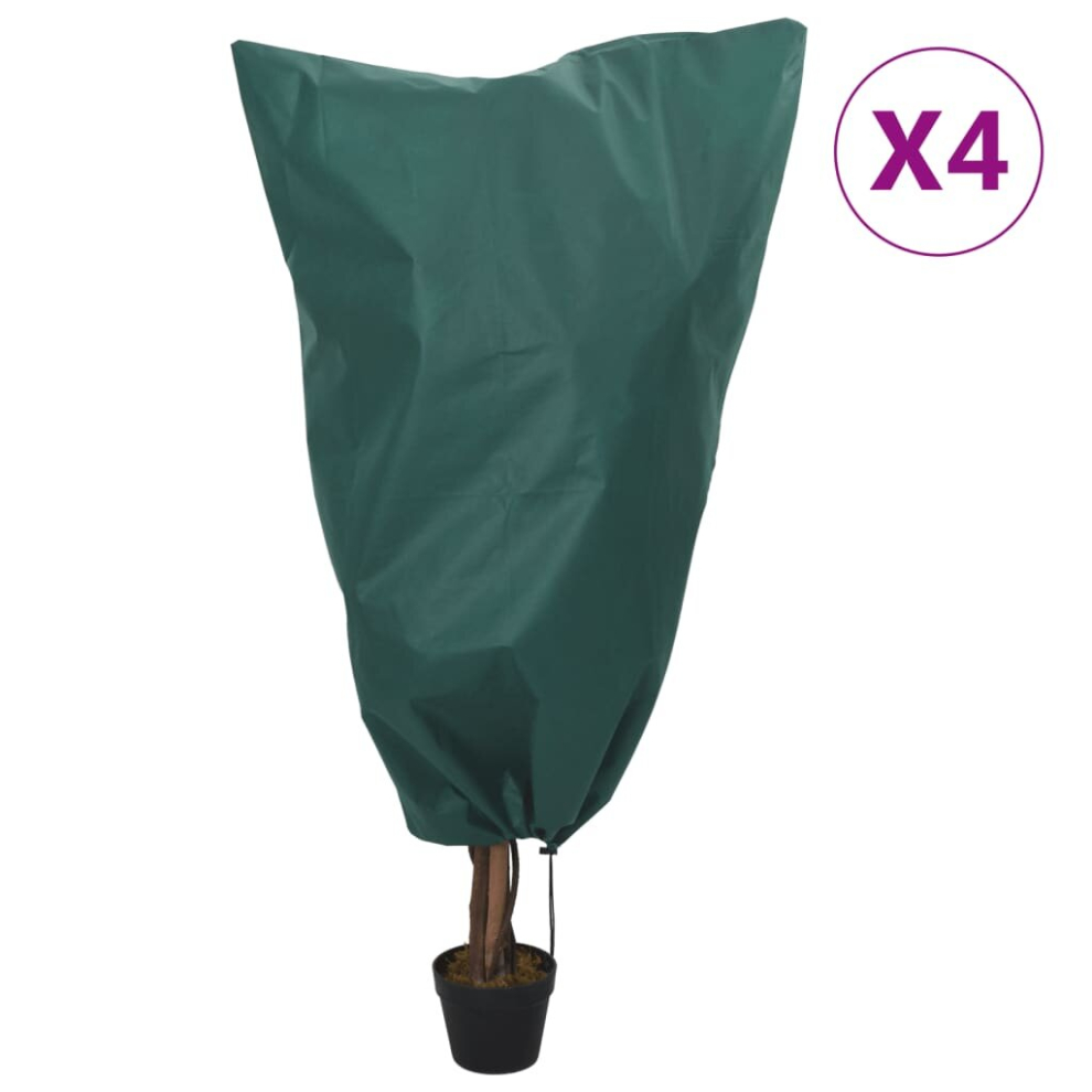 (green, 0.8 x 0.8 m/ 4 pcs) vidaXL Plant Fleece Covers with Drawstring Garden Frost Protection 70 g/mÃÂ²