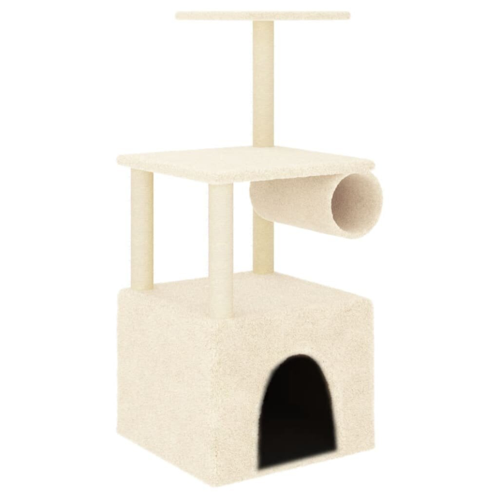 (cream) vidaXL Cat Tree with Sisal Scratching Posts Cat Scratching Tower Cat Climber