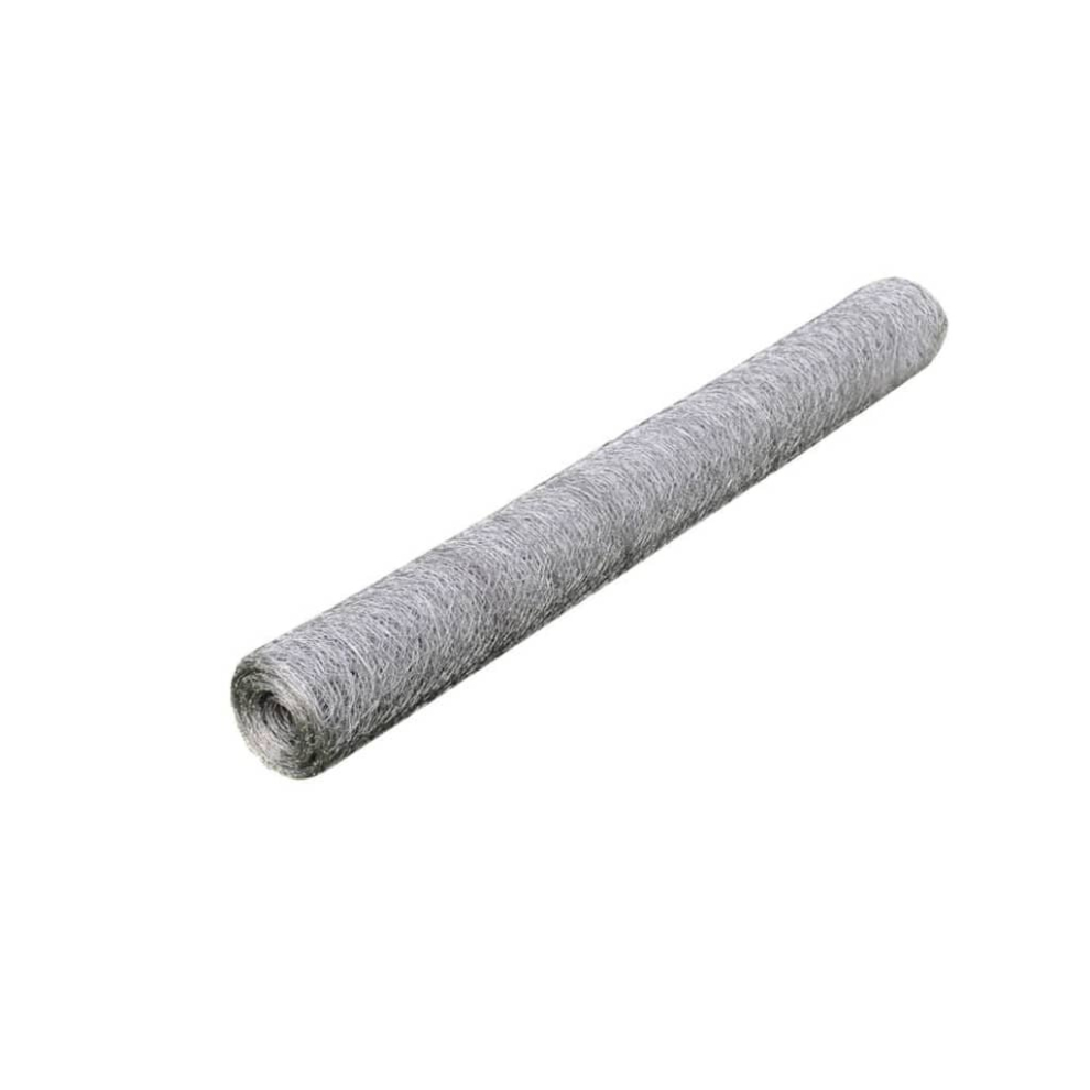 Vidaxl (, 1 M) Chicken Wire Fence Wire Mesh Roll Wire Fencing Galvanised Steel Silver