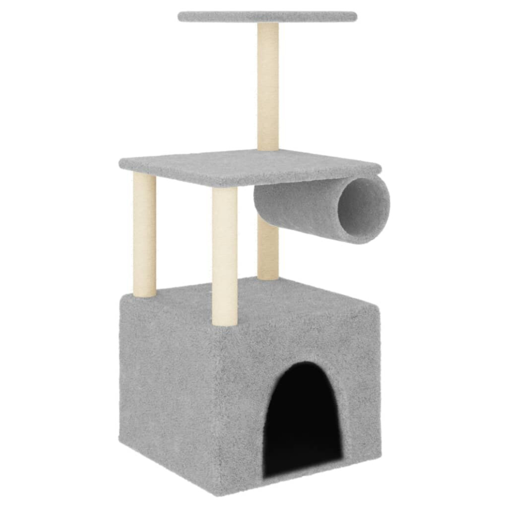 (light grey) vidaXL Cat Tree with Sisal Scratching Posts Cat Scratching Tower Cat Climber