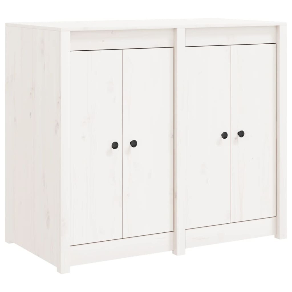 (White, 106 x 55 x 92 cm) vidaXL Outdoor Kitchen Cabinet Storage Cupboard Sideboard Solid Wood Pine