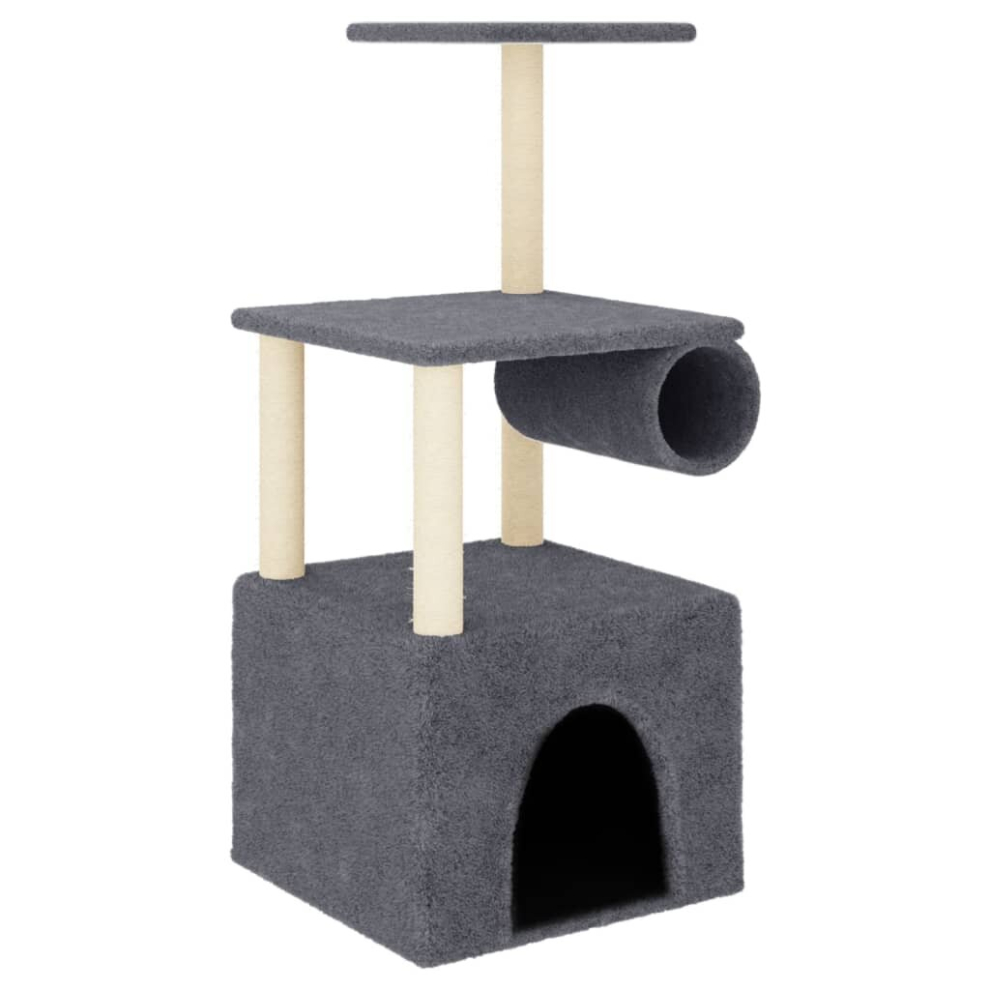 (dark grey) vidaXL Cat Tree with Sisal Scratching Posts Cat Scratching Tower Cat Climber