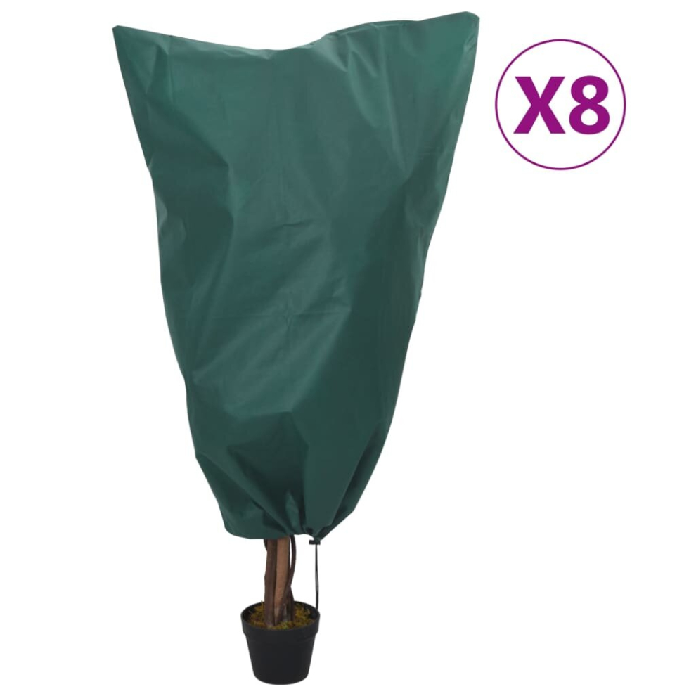 (green, 0.8 x 0.8 m/ 8 pcs) vidaXL Plant Fleece Covers with Drawstring Garden Frost Protection 70 g/mÃÂ²