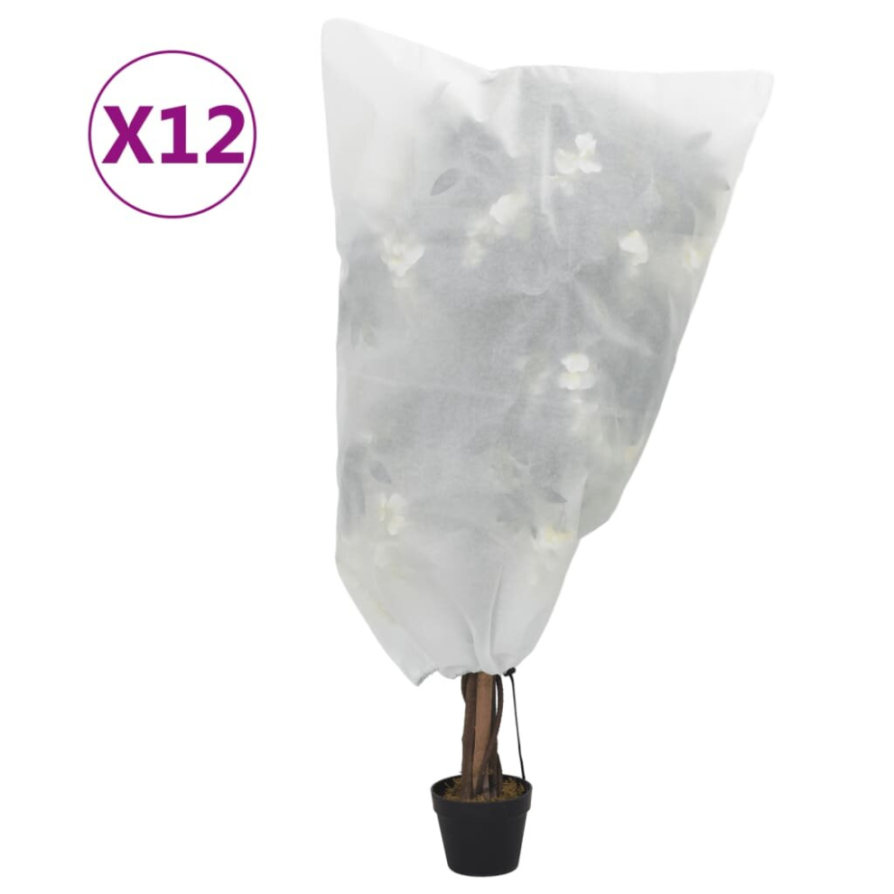 (white, 0.8 x 1 m/ 12 pcs) vidaXL Plant Fleece Covers with Drawstring Garden Frost Protection 70 g/mÃÂ²