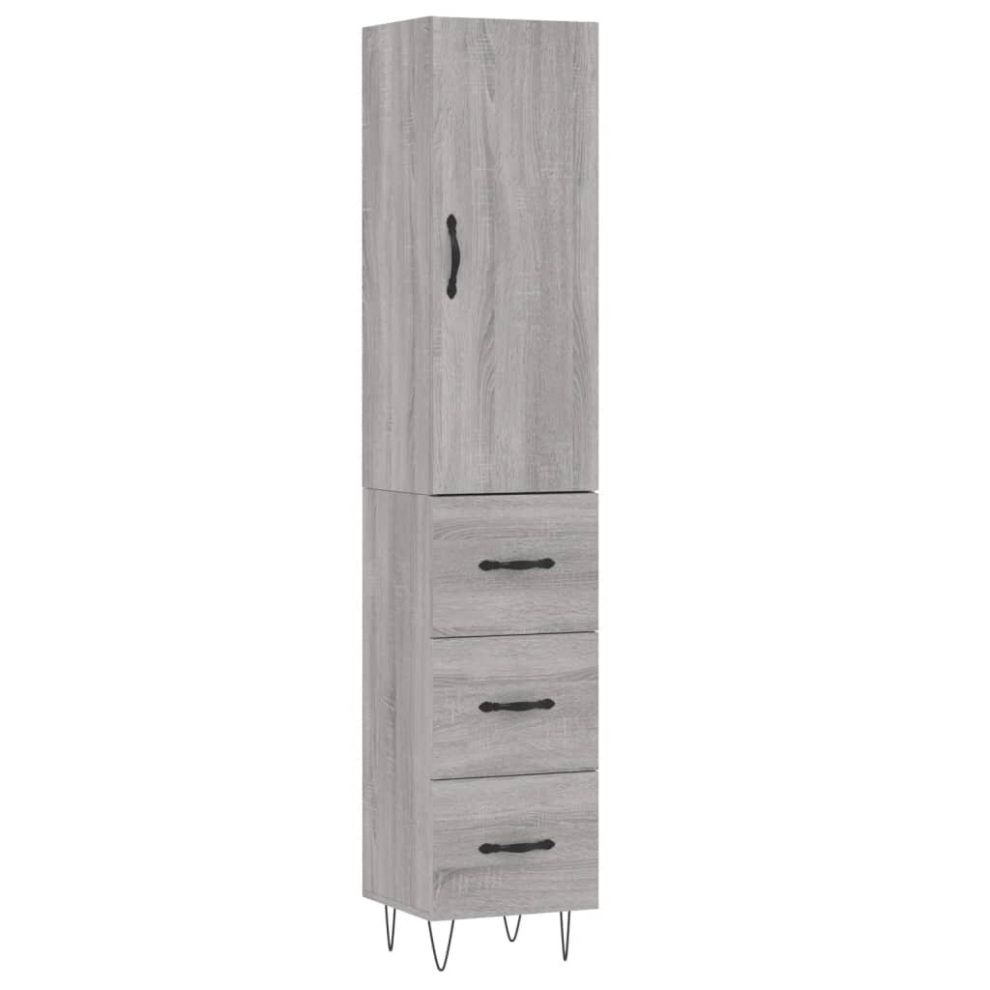 Vidaxl ( Sonoma, 3 Drawers) Highboard Sideboard Storage Cabinet Home Side Cabinet Engineered Wood Grey