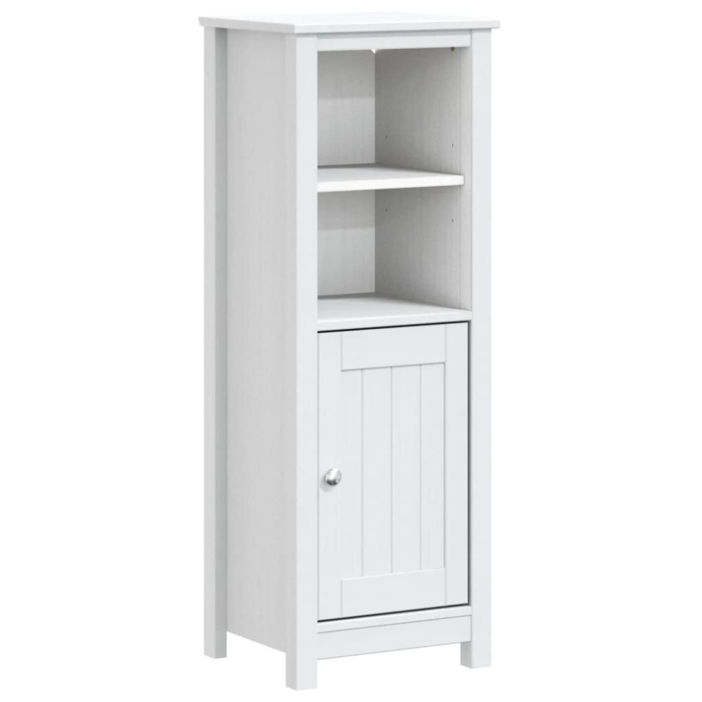 Vidaxl (White, 40 X 34 X 110 Cm) Bathroom Cabinet Storage Cupboard Chest Berg White Solid Wood Pine