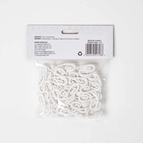 Homescapes White Curtain Hooks 150pcs, 30mm 1