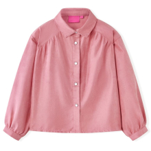 (140) Kids' Blouse with Lantern Sleeves Children Girls' Blouse Kids' Tops Old Rose