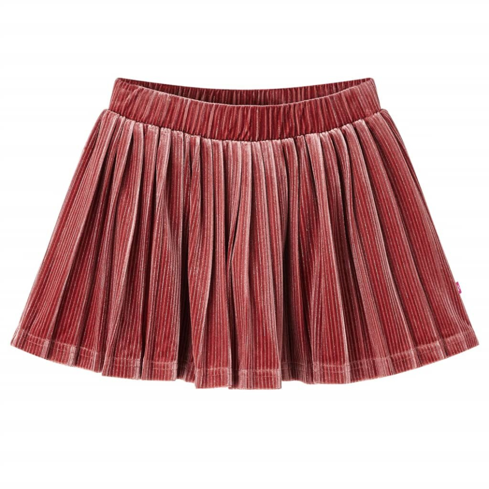 (128) Kids' Pleated Skirt Children's Skater Skirt Girls' Short Skirt Medium Pink