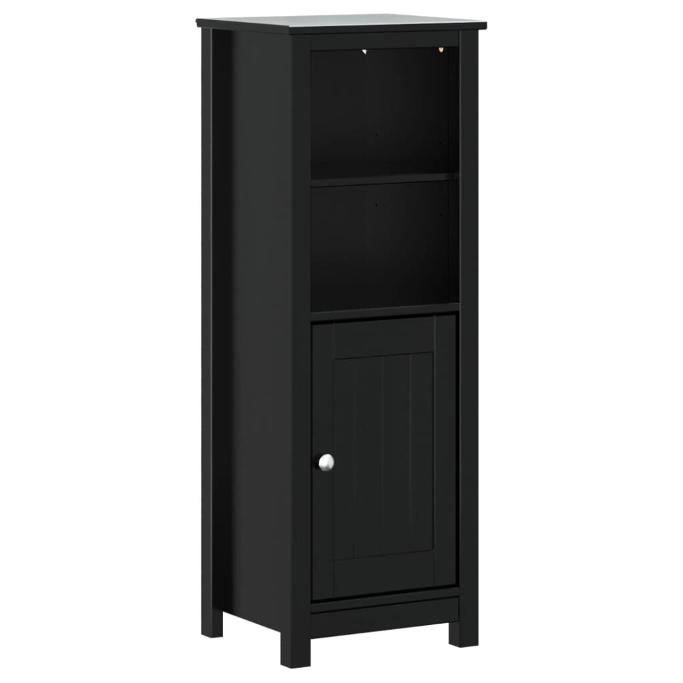 Vidaxl (Black, 40 X 34 X 110 Cm) Bathroom Cabinet Storage Cupboard Chest Berg White Solid Wood Pine