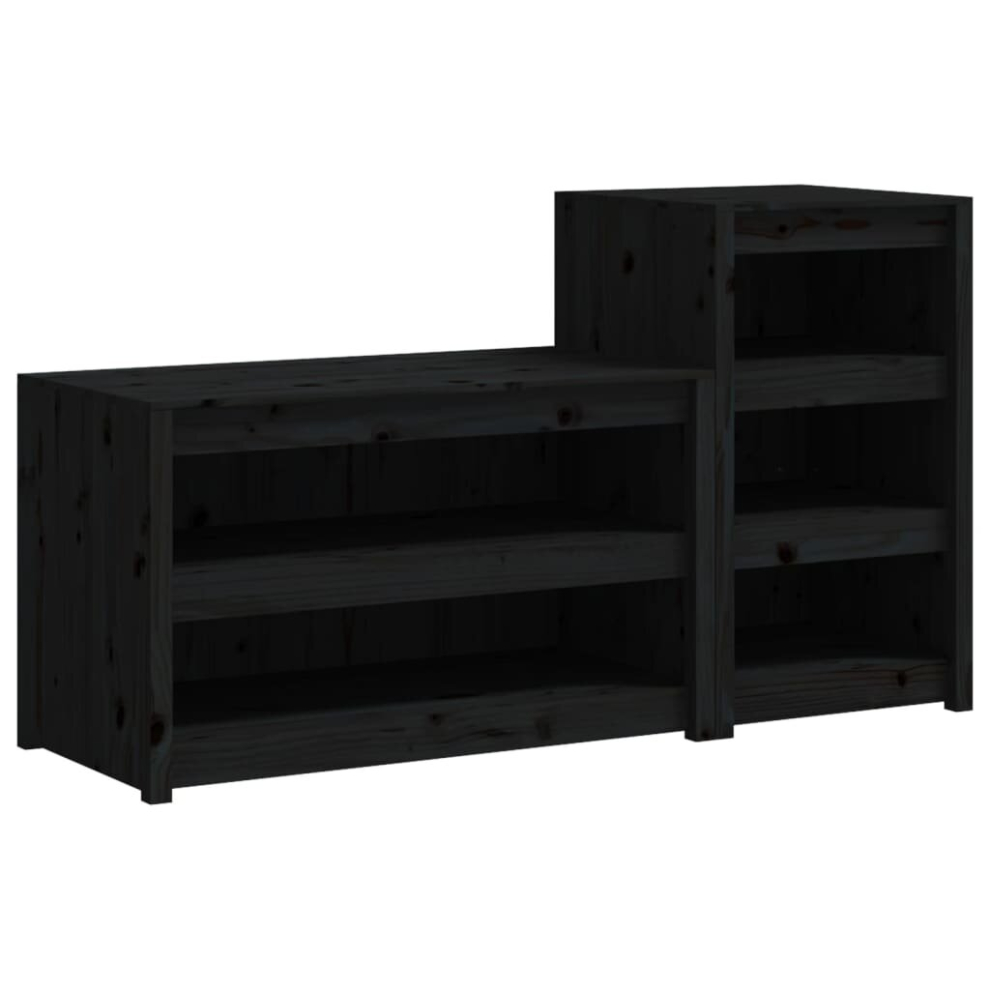 vidaXL Outdoor Kitchen Cabinets Cupboard Sideboard 2 pcs Black Solid Wood Pine