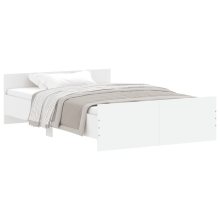 (white, 120 x 190 cm) vidaXL Bed Frame with Headboard and Footboard Mattress Foundation Bed Base