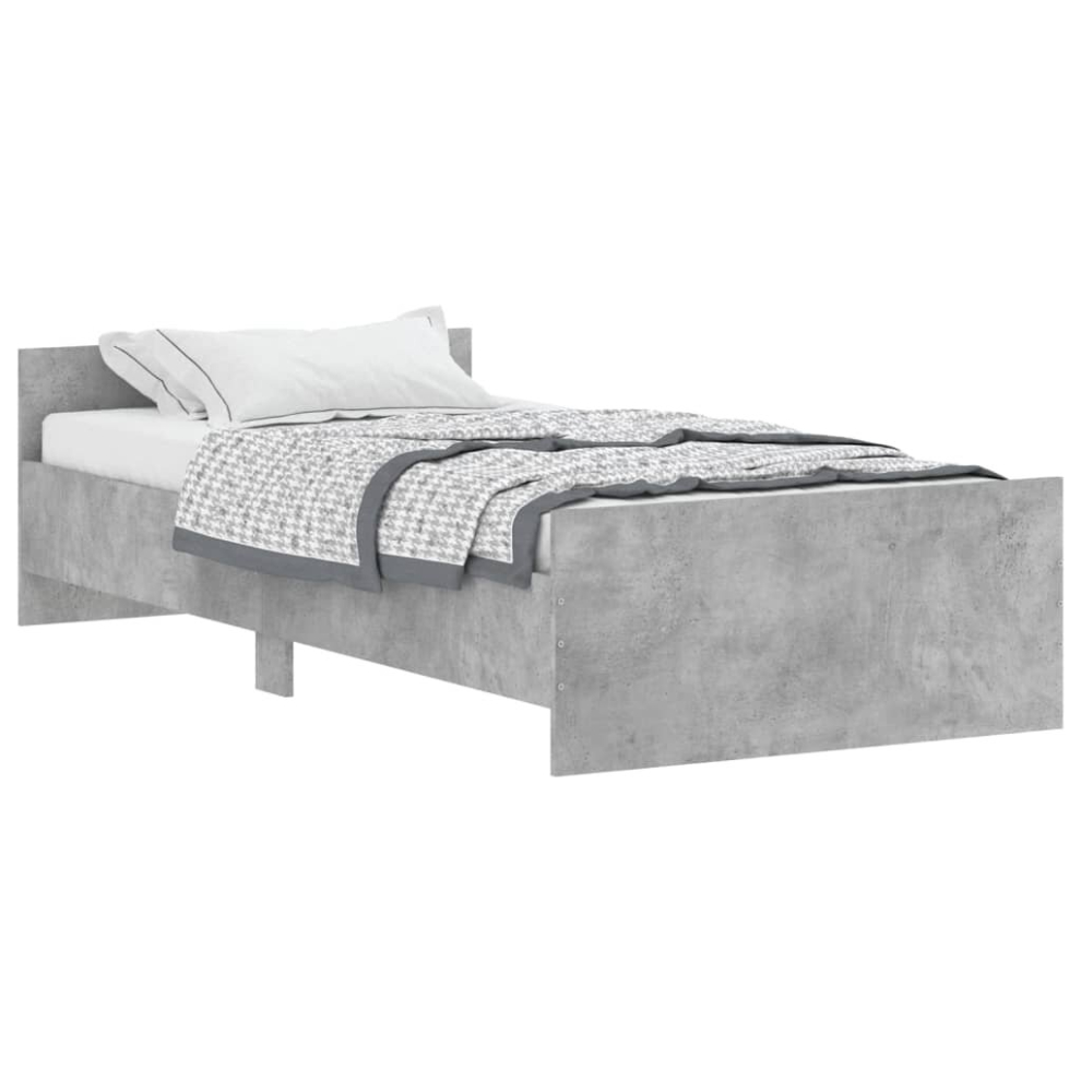 (concrete grey, 90 x 190 cm) vidaXL Bed Frame with Headboard and Footboard Bed Concrete Grey 140x200 cm