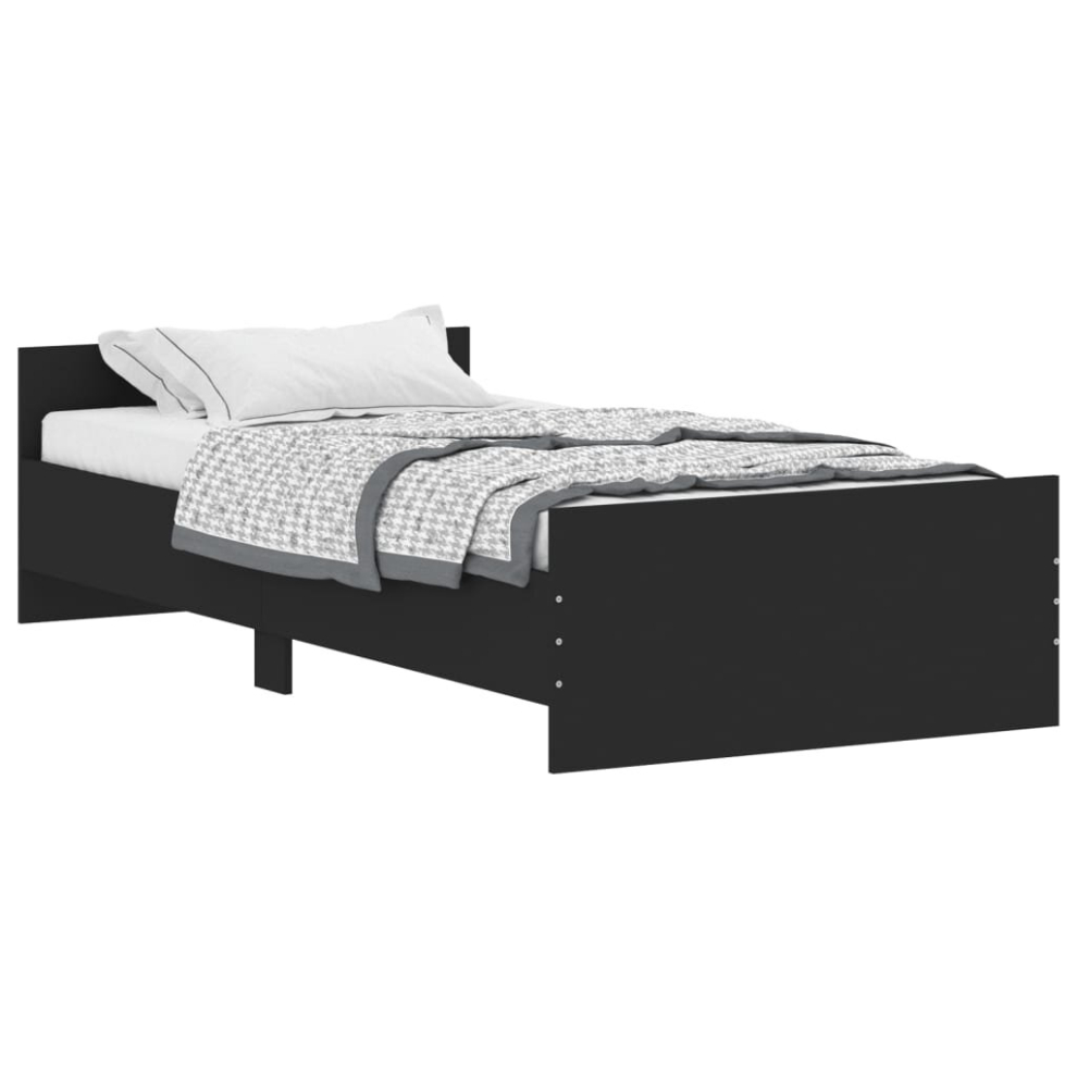 (black, 90 x 190 cm) vidaXL Bed Frame with Headboard and Footboard Bed Concrete Grey 140x200 cm