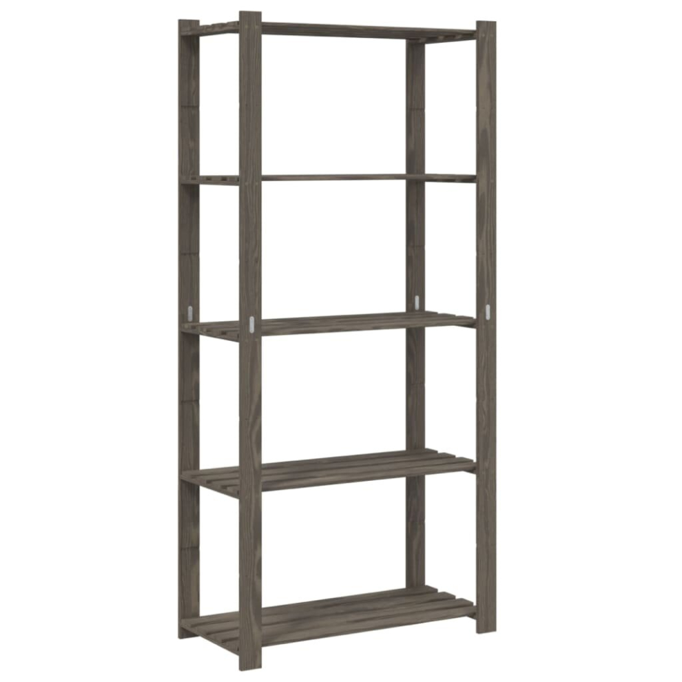 (Grey, 80 X 38 X 170 Cm) Vidaxl Storage Rack Storage Units Shelf Industrial Shelving Solid Pinewood 8721012192966
