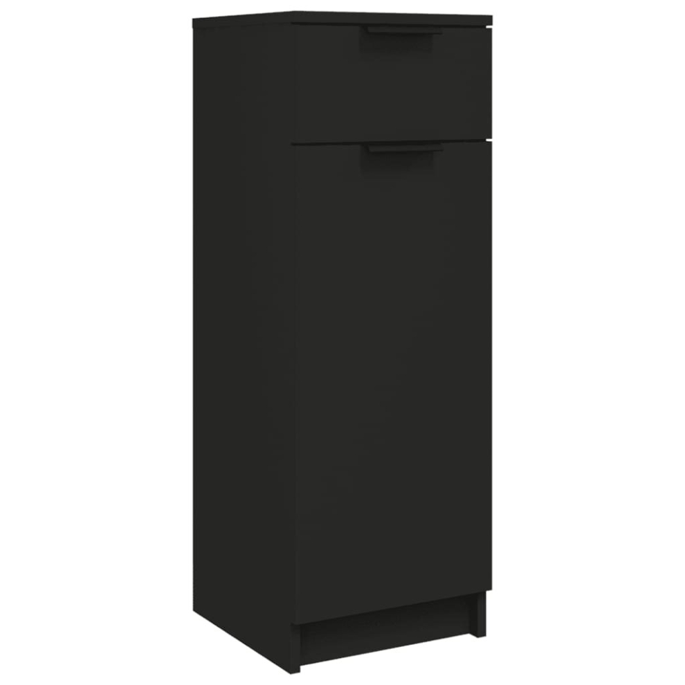 vidaXL Bathroom Cabinet Black Engineered Wood Toilet Vanity Unit Cupboard